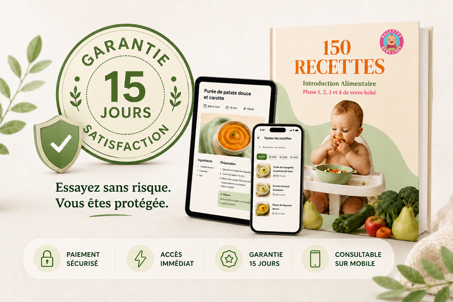 Garantie Satisfaction Recettes Bébé Chef