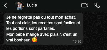 Témoignage client Recettes Bébé Chef 5