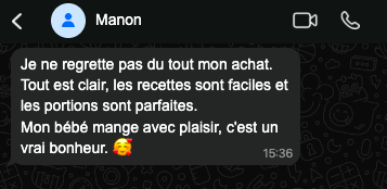 Témoignage client Recettes Bébé Chef 3