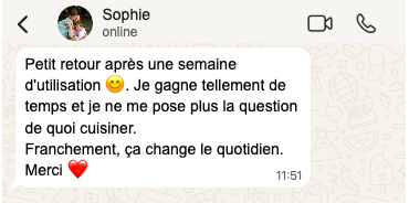 Témoignage client Recettes Bébé Chef 4