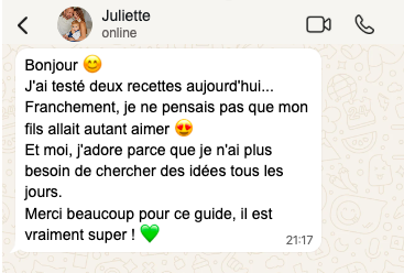 Témoignage client Recettes Bébé Chef 2