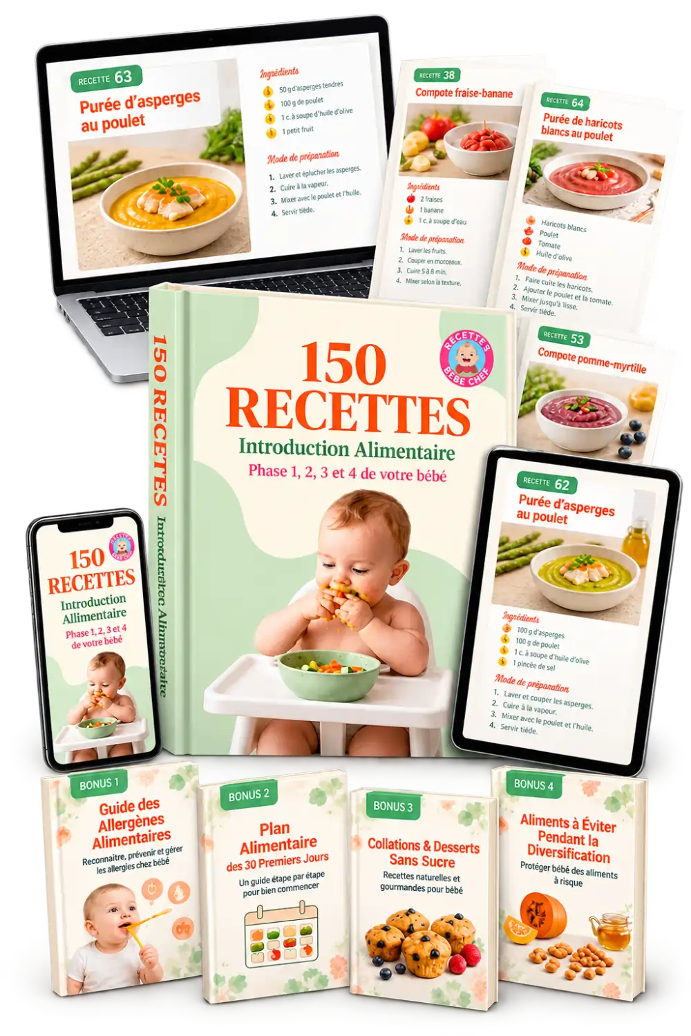 Recettes Bébé Chef — programme principal et les 4 bonus